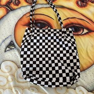 Checkered Black and White Tote Bag